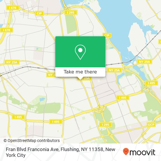 Fran Blvd Franconia Ave, Flushing, NY 11358 map