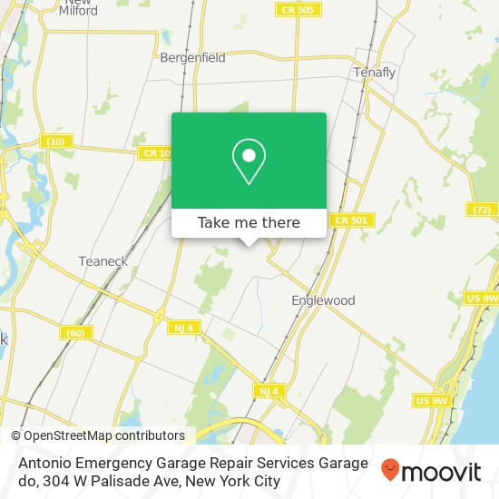 Mapa de Antonio Emergency Garage Repair Services Garage do, 304 W Palisade Ave