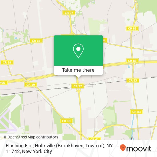 Mapa de Flushing Flor, Holtsville (Brookhaven, Town of), NY 11742
