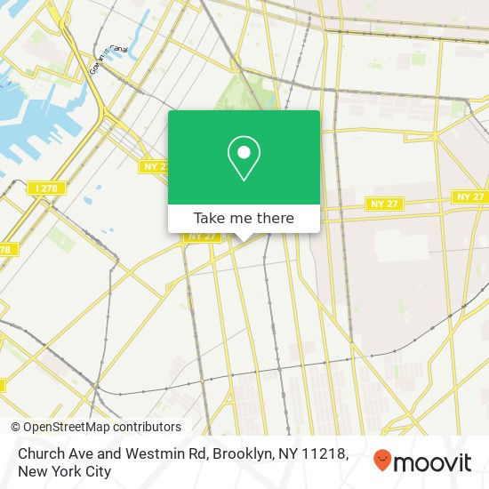 Church Ave and Westmin Rd, Brooklyn, NY 11218 map