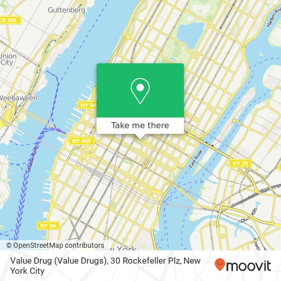 Value Drug (Value Drugs), 30 Rockefeller Plz map