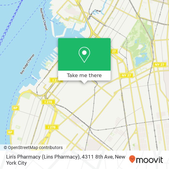 Mapa de Lin's Pharmacy (Lins Pharmacy), 4311 8th Ave