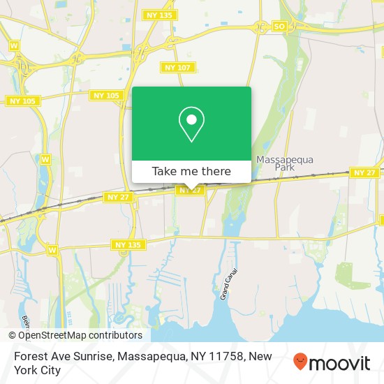 Mapa de Forest Ave Sunrise, Massapequa, NY 11758