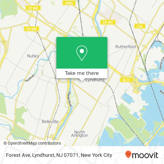 Mapa de Forest Ave, Lyndhurst, NJ 07071