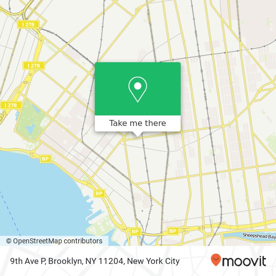 Mapa de 9th Ave P, Brooklyn, NY 11204