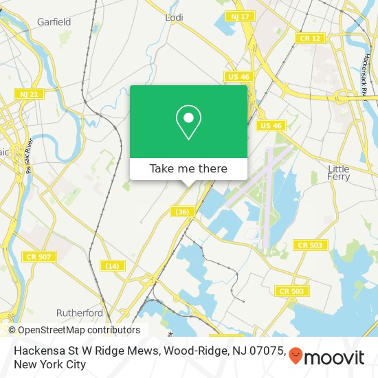 Hackensa St W Ridge Mews, Wood-Ridge, NJ 07075 map