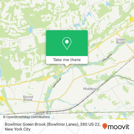 Mapa de Bowlmor Green Brook (Bowlmor Lanes), 380 US-22