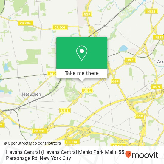 Mapa de Havana Central (Havana Central Menlo Park Mall), 55 Parsonage Rd