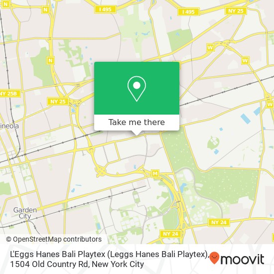 Mapa de L'Eggs Hanes Bali Playtex (Leggs Hanes Bali Playtex), 1504 Old Country Rd