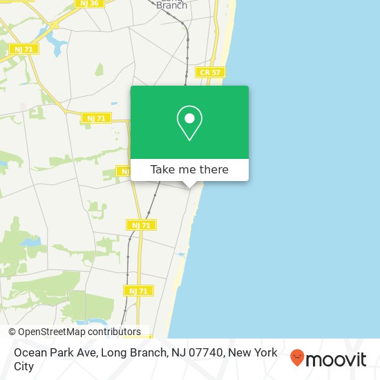 Mapa de Ocean Park Ave, Long Branch, NJ 07740