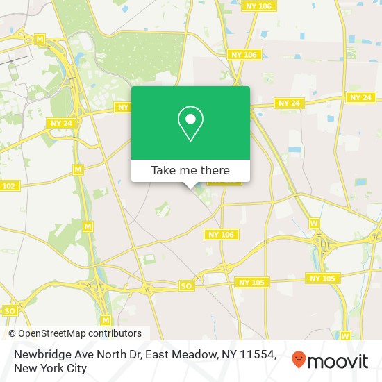 Mapa de Newbridge Ave North Dr, East Meadow, NY 11554