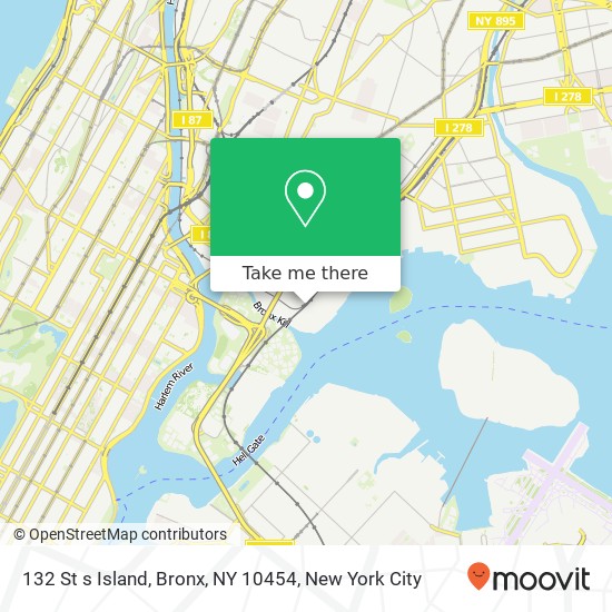 132 St s Island, Bronx, NY 10454 map