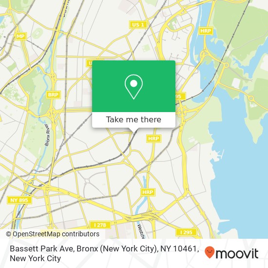 Mapa de Bassett Park Ave, Bronx (New York City), NY 10461