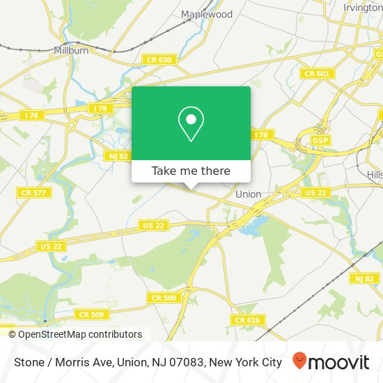 Mapa de Stone / Morris Ave, Union, NJ 07083