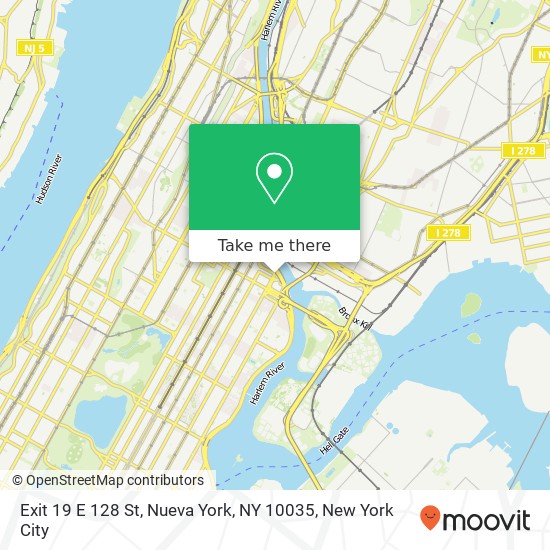 Exit 19 E 128 St, Nueva York, NY 10035 map