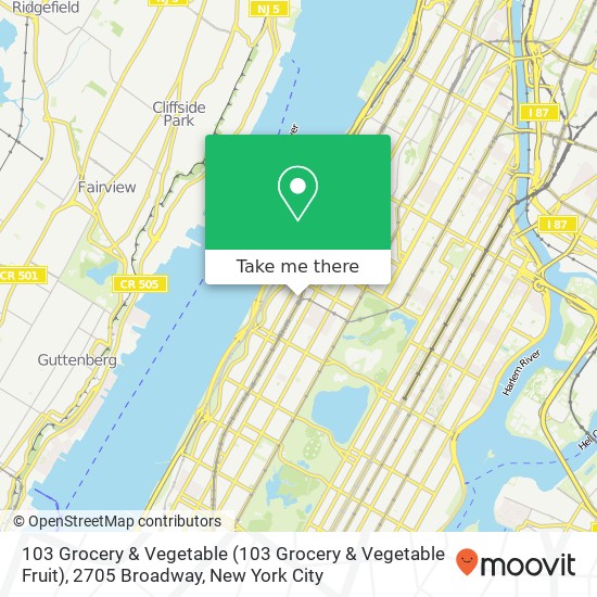 103 Grocery & Vegetable (103 Grocery & Vegetable Fruit), 2705 Broadway map