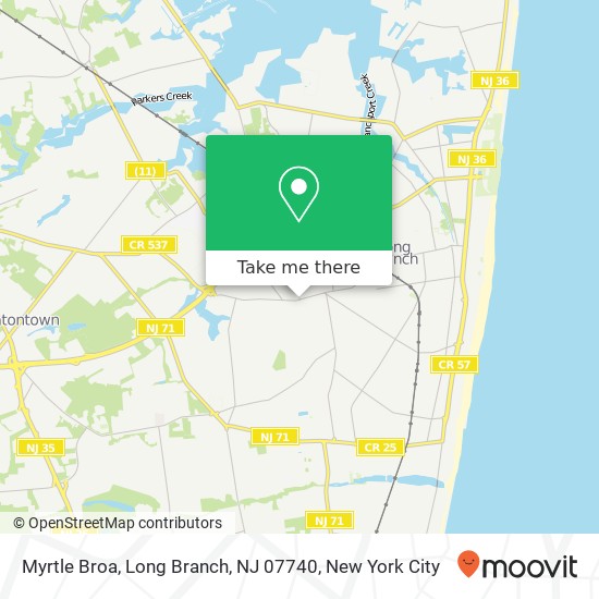 Mapa de Myrtle Broa, Long Branch, NJ 07740