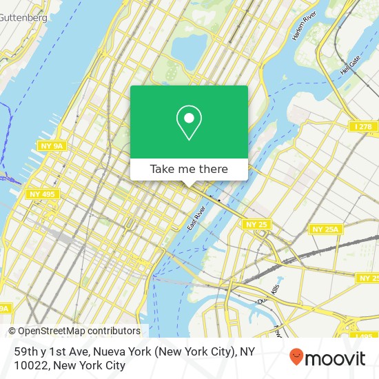 59th y 1st Ave, Nueva York (New York City), NY 10022 map