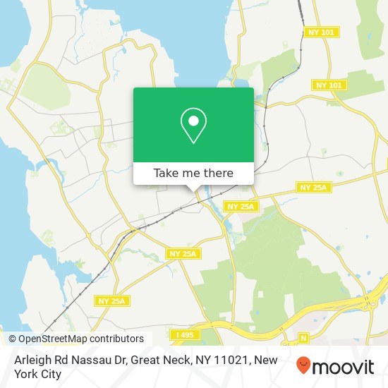Mapa de Arleigh Rd Nassau Dr, Great Neck, NY 11021