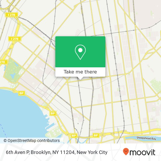 Mapa de 6th Aven P, Brooklyn, NY 11204