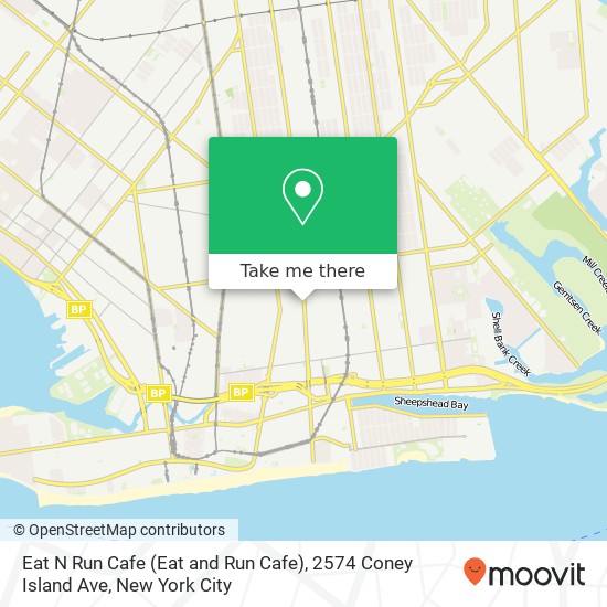 Mapa de Eat N Run Cafe (Eat and Run Cafe), 2574 Coney Island Ave