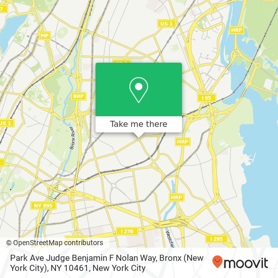 Mapa de Park Ave Judge Benjamin F Nolan Way, Bronx (New York City), NY 10461