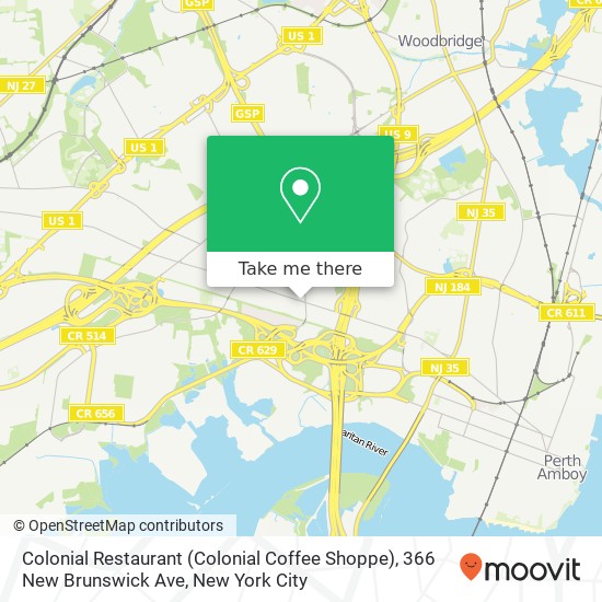 Mapa de Colonial Restaurant (Colonial Coffee Shoppe), 366 New Brunswick Ave