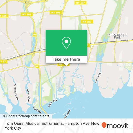 Mapa de Tom Quinn Musical Instruments, Hampton Ave