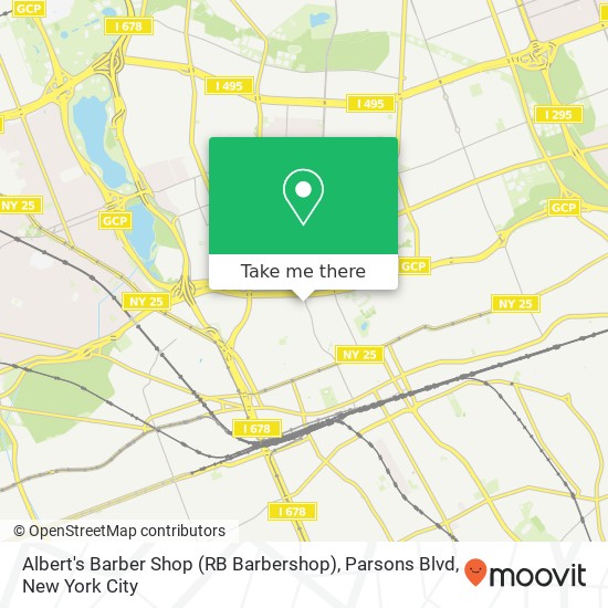Albert's Barber Shop (RB Barbershop), Parsons Blvd map