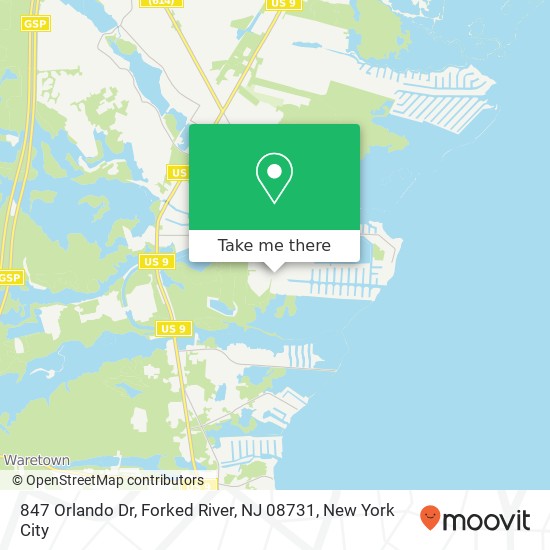 847 Orlando Dr, Forked River, NJ 08731 map