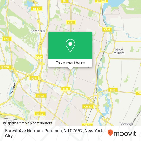 Forest Ave Norman, Paramus, NJ 07652 map