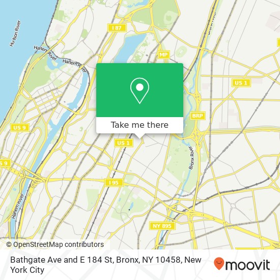 Mapa de Bathgate Ave and E 184 St, Bronx, NY 10458