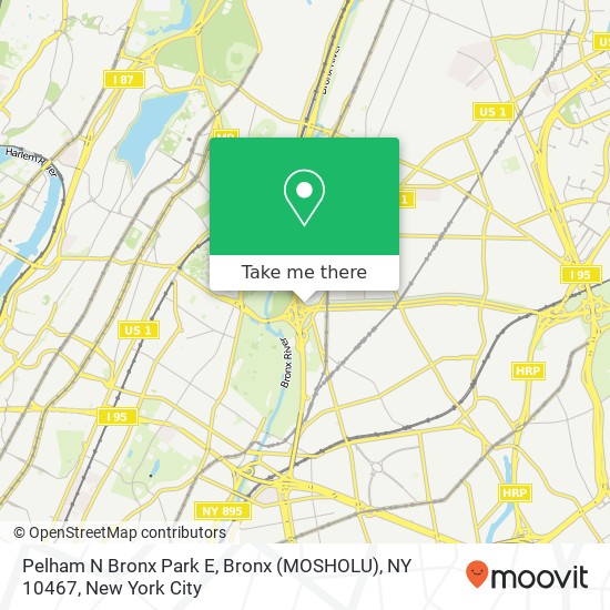 Pelham N Bronx Park E, Bronx (MOSHOLU), NY 10467 map