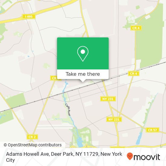 Adams Howell Ave, Deer Park, NY 11729 map