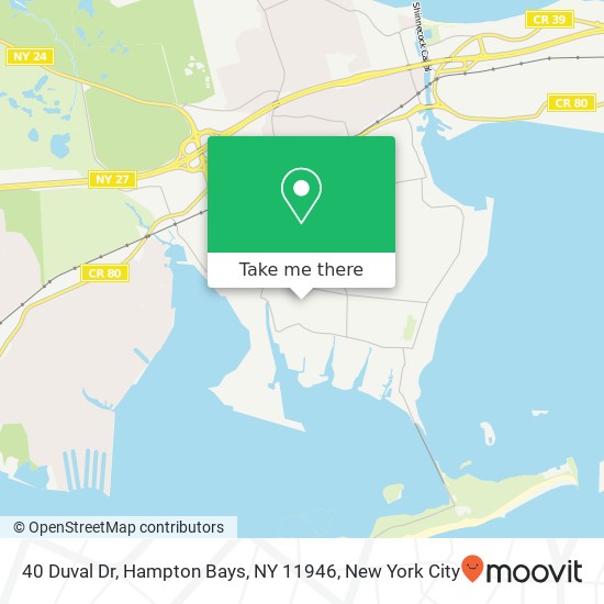 Mapa de 40 Duval Dr, Hampton Bays, NY 11946