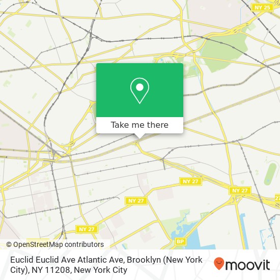 Mapa de Euclid Euclid Ave Atlantic Ave, Brooklyn (New York City), NY 11208