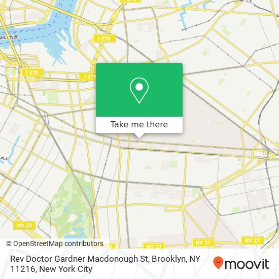 Mapa de Rev Doctor Gardner Macdonough St, Brooklyn, NY 11216