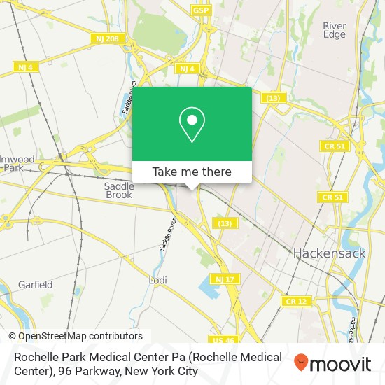 Mapa de Rochelle Park Medical Center Pa (Rochelle Medical Center), 96 Parkway