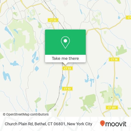 Mapa de Church Plain Rd, Bethel, CT 06801