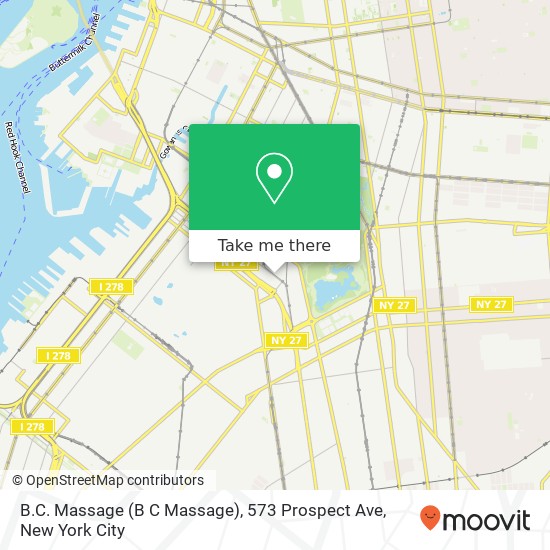 Mapa de B.C. Massage (B C Massage), 573 Prospect Ave