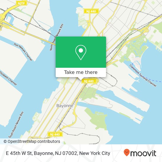 Mapa de E 45th W St, Bayonne, NJ 07002