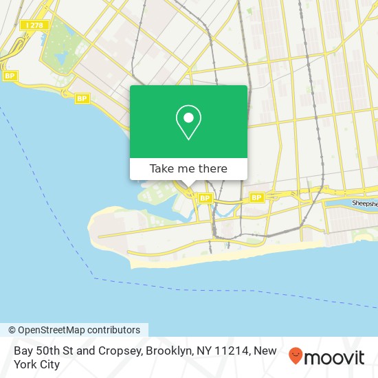 Bay 50th St and Cropsey, Brooklyn, NY 11214 map