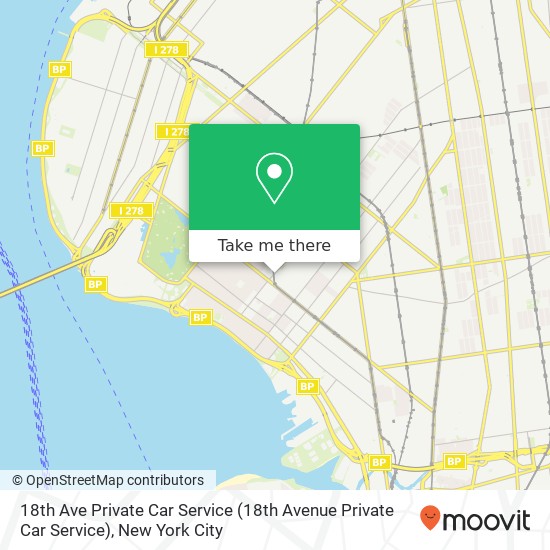 18th Ave Private Car Service map