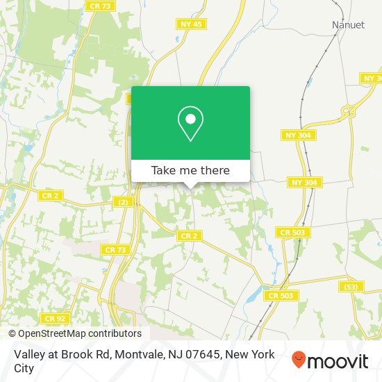 Mapa de Valley at Brook Rd, Montvale, NJ 07645