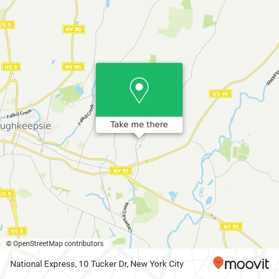 Mapa de National Express, 10 Tucker Dr