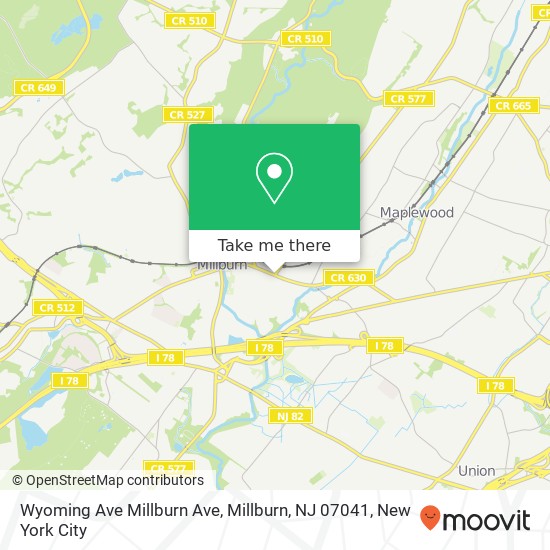 Wyoming Ave Millburn Ave, Millburn, NJ 07041 map
