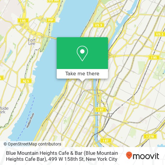 Blue Mountain Heights Cafe & Bar (Blue Mountain Heights Cafe Bar), 499 W 158th St map