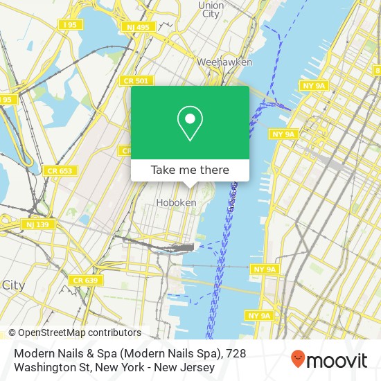Mapa de Modern Nails & Spa (Modern Nails Spa), 728 Washington St