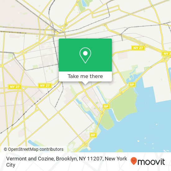 Mapa de Vermont and Cozine, Brooklyn, NY 11207