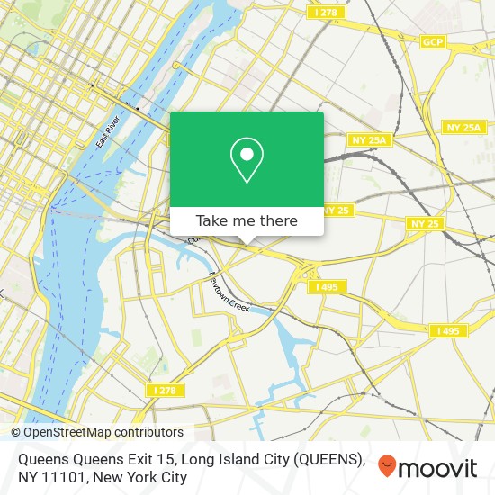 Mapa de Queens Queens Exit 15, Long Island City (QUEENS), NY 11101